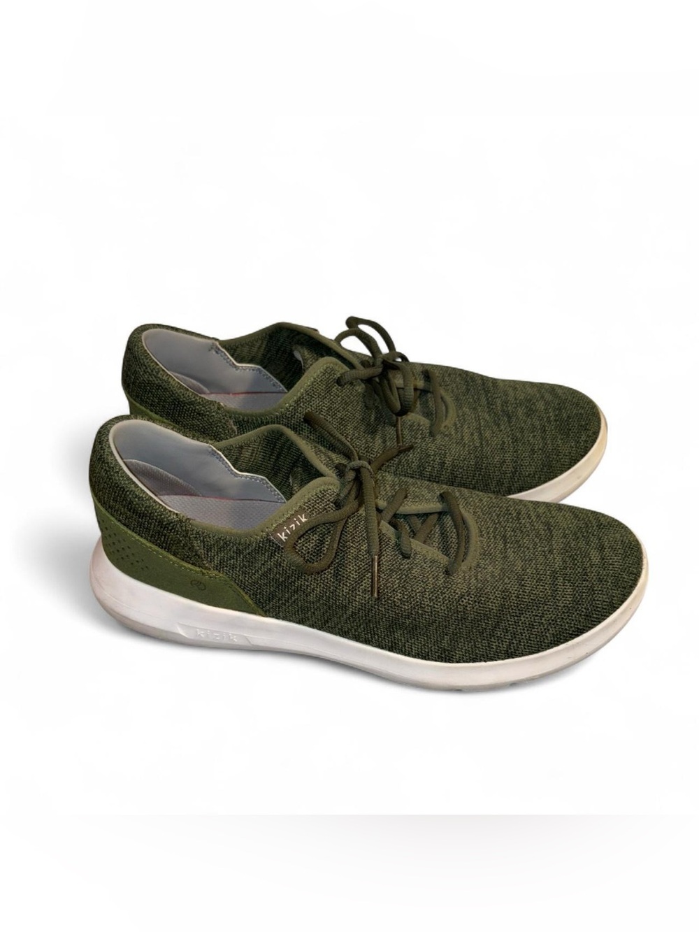 Kizik Olive Knit Lace-Up Athletic Sneakers
